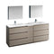 Fresca Lazzaro 84" Gray Wood Free Standing Double Sink Modern Bathroom Vanity w/ Medicine Cabinet FVN93-361236MGO-D