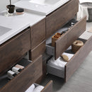 Fresca Lazzaro 84" Rosewood Free Standing Double Sink Modern Bathroom Vanity with Medicine Cabinet FVN93-361236RW-D