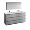 Fresca Lazzaro 72" Gray Free Standing Double Sink Modern Bathroom Vanity w/ Medicine Cabinet FVN93-3636GR-D