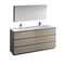 Fresca Lazzaro 72" Gray Wood Free Standing Double Sink Modern Bathroom Vanity w/ Medicine Cabinet FVN93-3636MGO-D
