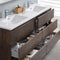 Fresca Lazzaro 72" Rosewood Free Standing Double Sink Modern Bathroom Vanity with Medicine Cabinet FVN93-3636RW-D