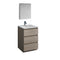 Fresca Lazzaro 24" Gray Wood Free Standing Modern Bathroom Vanity w/ Medicine Cabinet FVN9324MGO