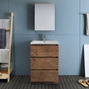 Fresca Lazzaro 24" Rosewood Free Standing Modern Bathroom Vanity with Medicine Cabinet FVN9324RW