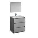 Fresca Lazzaro 30" Gray Free Standing Modern Bathroom Vanity w/ Medicine Cabinet FVN9330GR