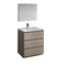 Fresca Lazzaro 30" Gray Wood Free Standing Modern Bathroom Vanity w/ Medicine Cabinet FVN9330MGO