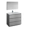 Fresca Lazzaro 42" Gray Free Standing Modern Bathroom Vanity w/ Medicine Cabinet FVN9342GR