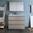 Fresca Lazzaro 42" Gray Wood Free Standing Modern Bathroom Vanity with Medicine Cabinet FVN9342MGO