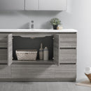 Fresca Lazzaro 60" Glossy Ash Gray Free Standing Single Sink Modern Bathroom Vanity with Medicine Cabinet FVN9360HA-S