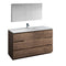 Fresca Lazzaro 60" Rosewood Free Standing Single Sink Modern Bathroom Vanity w/ Medicine Cabinet FVN9360RW-S