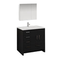 Fresca Imperia 36" Dark Gray Oak Free Standing Modern Bathroom Vanity w/ Medicine Cabinet- Left Version FVN9436DGO-L