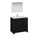 Fresca Imperia 36" Dark Gray Oak Free Standing Modern Bathroom Vanity w/ Medicine Cabinet - Right Version FVN9436DGO-R