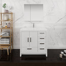 Fresca Imperia 36" Glossy White Free Standing Modern Bathroom Vanity with Medicine Cabinet - Right Version FVN9436WH-R