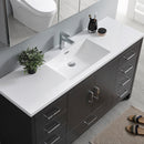 Fresca Imperia 60" Dark Gray Oak Free Standing Single Sink Modern Bathroom Vanity with Medicine Cabinet FVN9460DGO-S