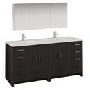 Fresca Imperia 72" Dark Gray Oak Free Standing Double Sink Modern Bathroom Vanity w/ Medicine Cabinet FVN9472DGO