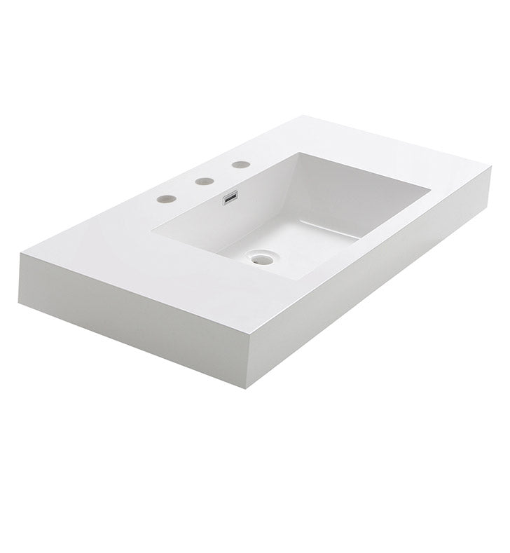 Fresca Mezzo 40" White Integrated Sink with Countertop FVS8010WH