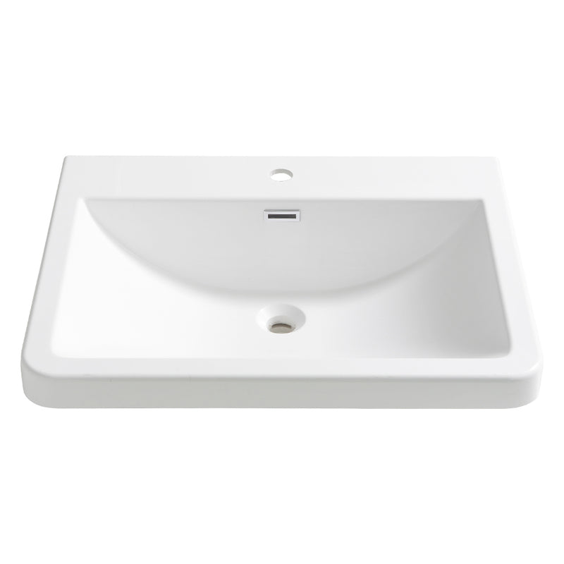 Fresca Milano 26" White Integrated Sink / Countertop FVS8525WH