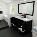 Modern Fittings Caroline Avenue 60" Double Bath Vanity with Calacatta Quartz Top and Round Sinks Faucets