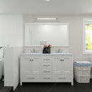 Modern Fittings Caroline Avenue 60" Double Bath Vanity with Calacatta Quartz Top and Round Sinks