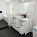 Modern Fittings Caroline Avenue 60" Double Bath Vanity with Calacatta Quartz Top and Round Sinks Faucets