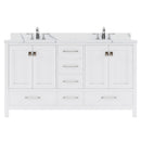 Modern Fittings Caroline Avenue 60" Double Bath Vanity with Calacatta Quartz Top and Round Sinks