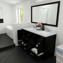 Modern Fittings Caroline Avenue 60" Double Bath Vanity with Calacatta Quartz Top and Square Sinks Faucets