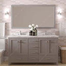 Modern Fittings Caroline Avenue 60" Double Bath Vanity with Cultured Marble Quartz Top and Round Sinks