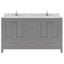 Modern Fittings Caroline Avenue 60" Double Bath Vanity with Cultured Marble Quartz Top and Round Sinks