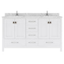 Modern Fittings Caroline Avenue 60" Double Bath Vanity with Cultured Marble Quartz Top and Round Sinks