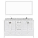 Modern Fittings Caroline Avenue 60" Double Bath Vanity with Cultured Marble Quartz Top and Round Sinks Faucets