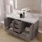 Modern Fittings Caroline Avenue 60" Double Bath Vanity with Cultured Marble Quartz Top and Square Sinks Faucets