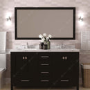 Modern Fittings Caroline Avenue 60" Double Bath Vanity with Cultured Marble Quartz Top and Square Sinks