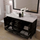 Modern Fittings Caroline Avenue 60" Double Bath Vanity with Cultured Marble Quartz Top and Square Sinks