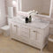 Modern Fittings Caroline Avenue 60" Double Bath Vanity with Cultured Marble Quartz Top and Square Sinks Faucets