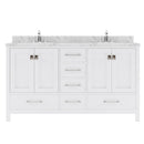 Modern Fittings Caroline Avenue 60" Double Bath Vanity with Cultured Marble Quartz Top and Square Sinks