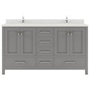 Modern Fittings Caroline Avenue 60" Double Bath Vanity with Quartz Top and Round Sinks