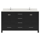 Modern Fittings Caroline Avenue 60" Double Bath Vanity with Quartz Top and Round Sinks