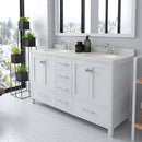 Modern Fittings Caroline Avenue 60" Double Bath Vanity with Quartz Top and Round Sinks