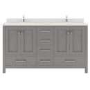 Modern Fittings Caroline Avenue 60" Double Bath Vanity with Quartz Top and Square Sinks