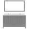 Modern Fittings Caroline Avenue 60" Double Bath Vanity with Quartz Top and Square Sinks