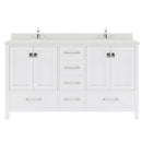 Modern Fittings Caroline Avenue 60" Double Bath Vanity with Quartz Top and Square Sinks