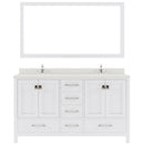 Modern Fittings Caroline Avenue 60" Double Bath Vanity with Quartz Top and Square Sinks