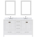 Modern Fittings Caroline Avenue 60" Double Bath Vanity with Marble Top and Round Sinks Faucets