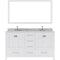 Modern Fittings Caroline Avenue 60" Double Bath Vanity with Marble Top and Round Sinks