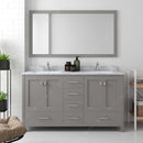 Modern Fittings Caroline Avenue 60" Double Bath Vanity with Marble Top and Square Sinks Faucets