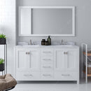 Modern Fittings Caroline Avenue 60" Double Bath Vanity with Marble Top and Square Sinks Faucets