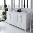 Modern Fittings Caroline Avenue 60" Double Bath Vanity with Marble Top and Square Sinks Faucets