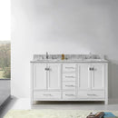 Modern Fittings Caroline Avenue 60" Double Bath Vanity with Marble Top and Square Sinks