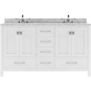 Modern Fittings Caroline Avenue 60" Double Bath Vanity with Marble Top and Square Sinks