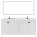 Modern Fittings Caroline Avenue 72" Double Bath Vanity with Calacatta Quartz Top and Round Sinks Faucets