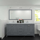 Modern Fittings Caroline Avenue 72" Double Bath Vanity with Calacatta Quartz Top and Square Sinks